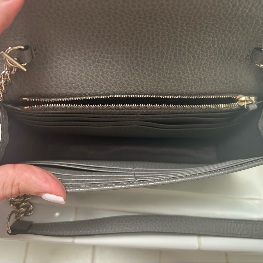 Gucci gray interlocking G logo wallet on chain crossbody bag - Picture 8 of 14